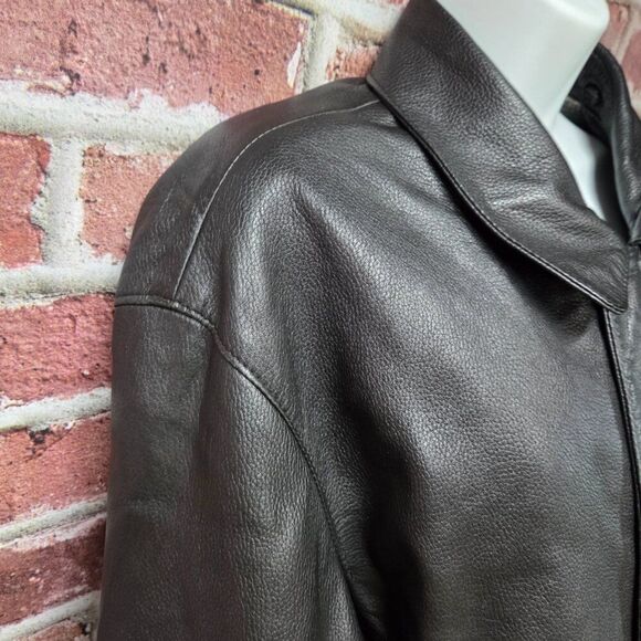 Yuan Creations Vintage Leather Jacket | Men’s Size 40 | Black Mid-Length Coat - Picture 4 of 10